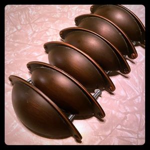 6 Oil rubbed bronze drawer cup pulls